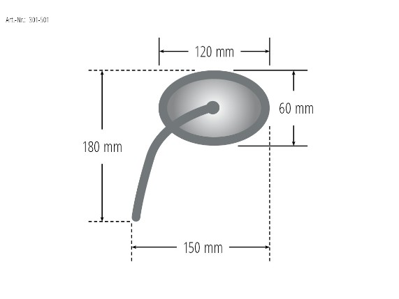 301-501, Aluverkleidungsspiegel, verstellbar