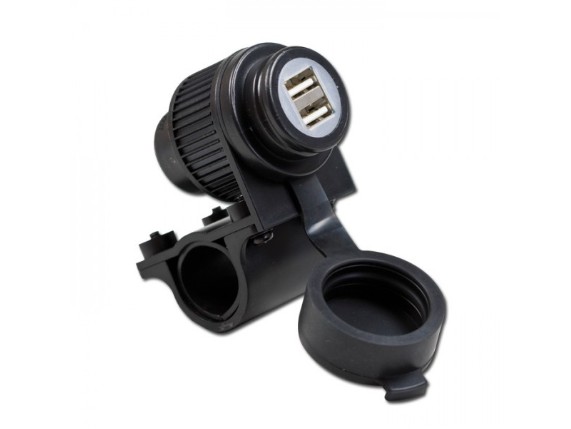349047, Doppel-USB-Bordsteckdose 12V DC, Si