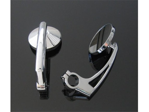 HH91-893, Nirror Set Bar-End Ribbed Chrome