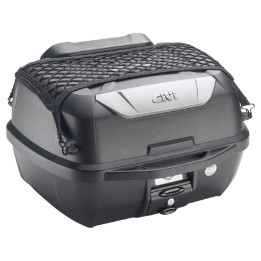 Monolock Topcase E43N mit umfangreichem Zubehör, Schwarz/Silber Cover, Platz für 2 Integralhelme