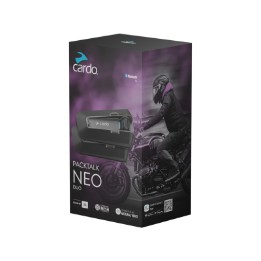Packtalk Neo Duo Bluetooth Mesh Interkom Doppelset Motorradkommunikationssystem für Gruppen bis zu 15 Fahrern