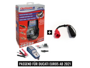 Batterie Ladegerät Optimate 4 mit Schnellkontaktkabel für Ducati EURO5 Modelle ab 2021