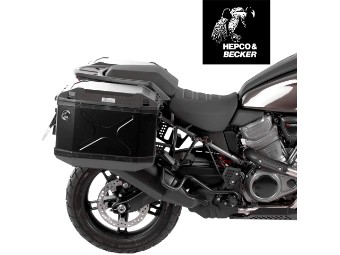 Hepco&Becker Kofferset schwarz inklusive Trägern CUTOUT passend für Harley Davidson Pan America