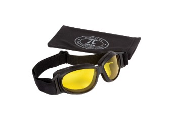 Motorrad Brille gelb getönt Black Hills YT bruch- und kratzfeste Gläser mit Antifog