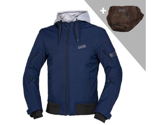 atmungsaktive Motorrad Softshelljacke mit Protektoren Inklusive zweiter Kapuze