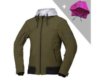 atmungsaktive Motorrad Softshelljacke mit Protektoren Inklusive zweiter Kapuze