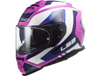 Motorrad Integralhelm FF800 Storm Techy weiß/pink mit Sonnenblende
