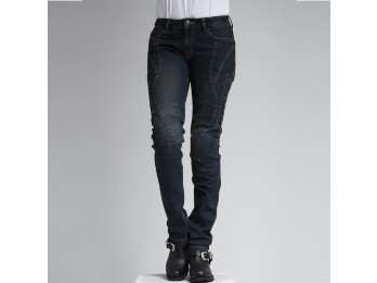 Stylische Slim Fit Motorrad Jeans für Damen mit Knie und Hüftprotektoren