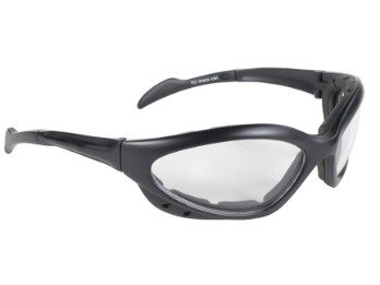 Sportliche Motorrad Biker Brille Navigator klare Gläser UV400 gepolstert
