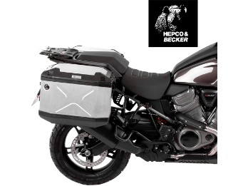 Hepco&Becker Kofferset silber inklusive Trägern CUTOUT passend für Harley Davidson Pan America 