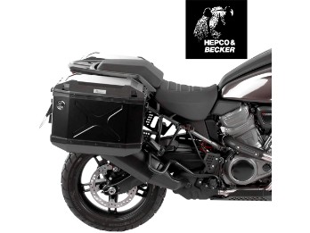 Hepco&Becker Kofferset schwarz inklusive Trägern CUTOUT passend für Harley Davidson Pan America 