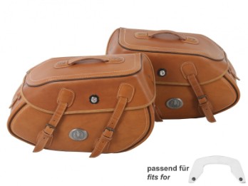 Satteltaschensatz BUFFALO sandbraun Leder 17l. abschließbar für C-Bow Träger
