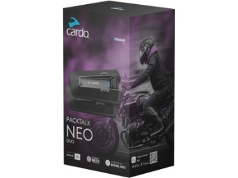 Packtalk Neo Duo Bluetooth Mesh Interkom Doppelset Motorradkommunikationssystem für Gruppen bis zu 15 Fahrern