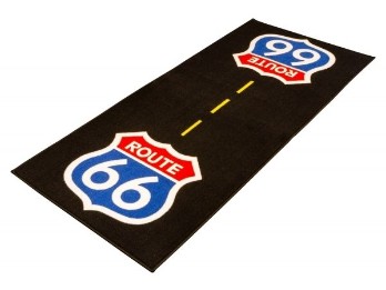 Motorrad Garage ROUTE 66 Teppich Harley Matte