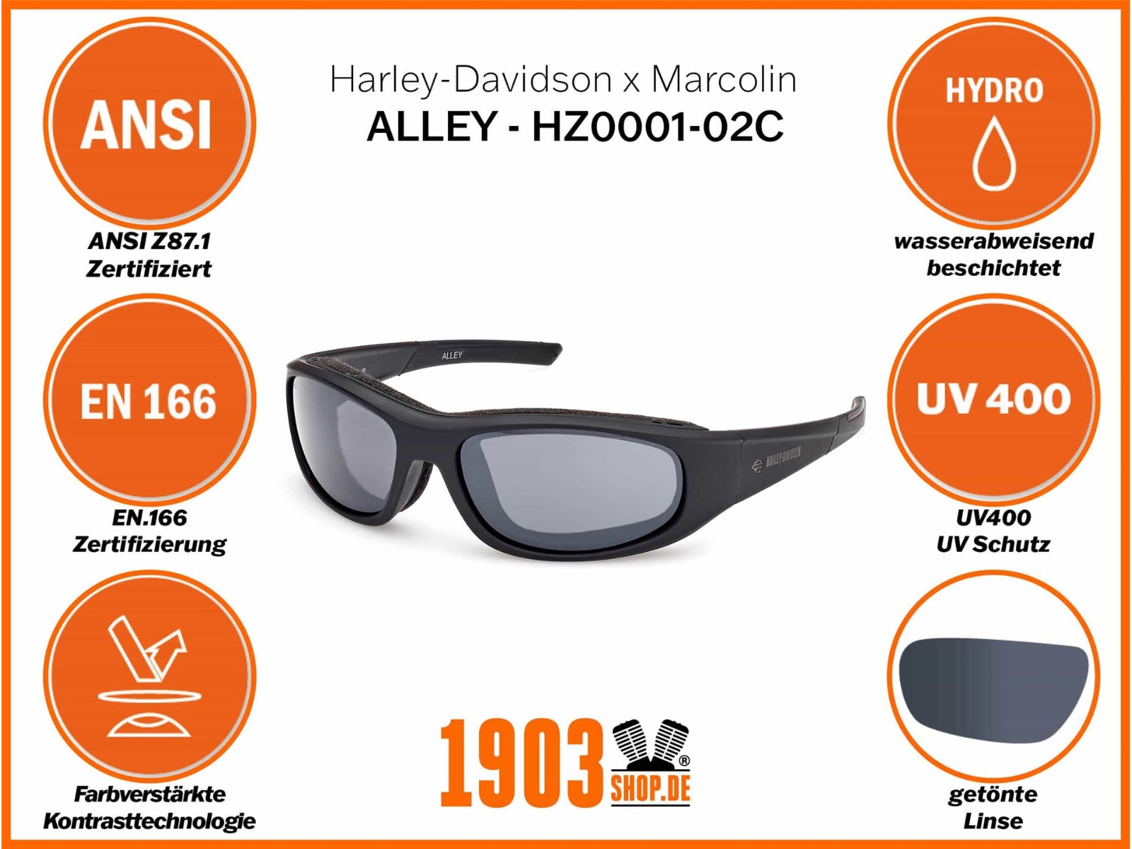 ALPLAND MOTORSPORTBRILLE SPEED I – Dunkel Verspiegelte Sonnenbrille Für Motorrad & Sport