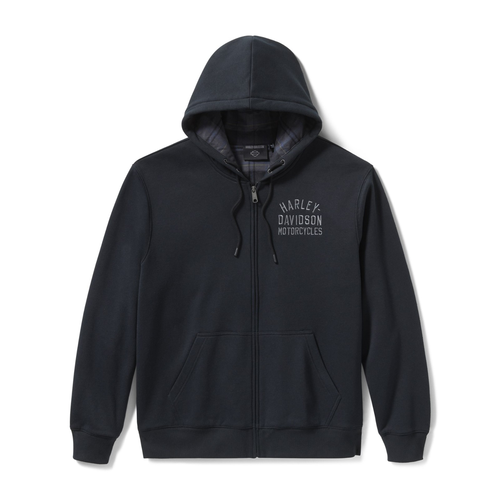 Sweatjacke Plaid Lined Zip Schwarz