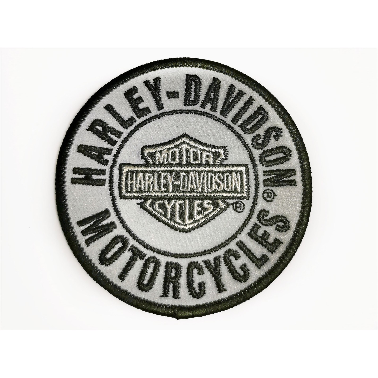 Harley-Davidson Aufnäher BS Classic orange/ weiß/ schwarz 9 1/4" W x 7 11/16" H 