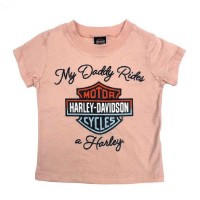 Kids Girl T-Shirt My Daddy Rides A Harley