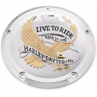 Live To Ride Derby Deckel gold&chrom