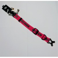 Hundehalsband Nylon H-D Schriftzug schwarz und pink