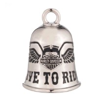 GLOCKE WINGED B&S LIVE TO RIDE Messing versilbert