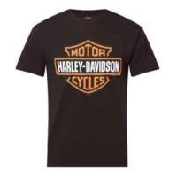 T-SHIRT B&S ORANGE ON SCHWARZ