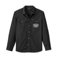 Langarmhemd Worker Overshirt - schwarz