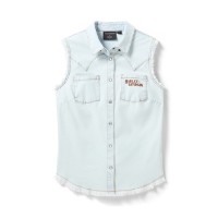 Jeansbluse Vintage Fringe