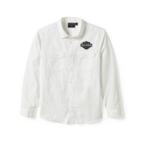 Hemd Bar & Shield Solid White