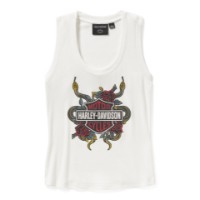 Tank Top Serpent Rose Bling