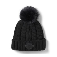 Damen Beanie „Leather Patch Pom“