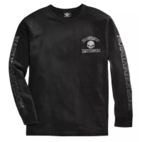 Langarm-Shirt Skull Black