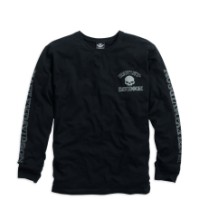 Langarm-Shirt Skull Black
