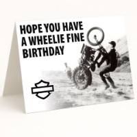 Glückwunschkarte H-D Wheelie Fine Birthday