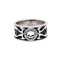 Fingerring Skull & Tribal Flame