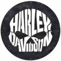 H-D Metallschild Skull Outdoor