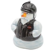 Ornament LED H-D Biker Snowman