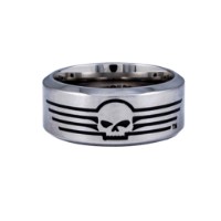Fingerring Skull with Lines
