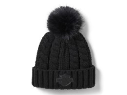 Damen Beanie „Leather Patch Pom“