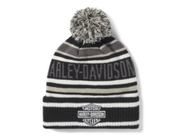 Mütze H-D Stripe Pom Grey