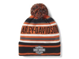 Mütze H-D Stripe Pom Orange