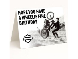 Glückwunschkarte H-D Wheelie Fine Birthday