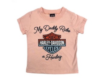 Kids Girl T-Shirt My Daddy Rides A Harley
