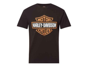 T-SHIRT B&S ORANGE ON SCHWARZ
