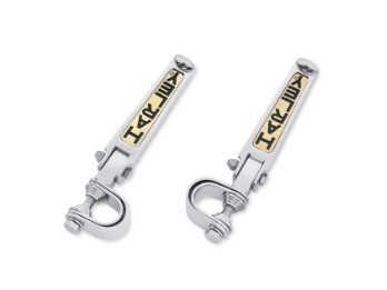 Custom-Fußrasten mit „Harley“-Schriftzug