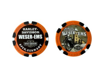 POKER CHIP CUSTOM ORANGE/BLACK
