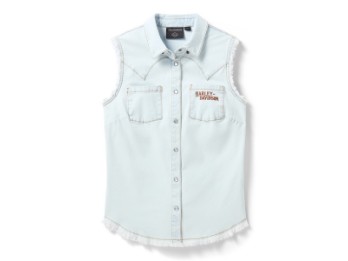 Jeansbluse Vintage Fringe