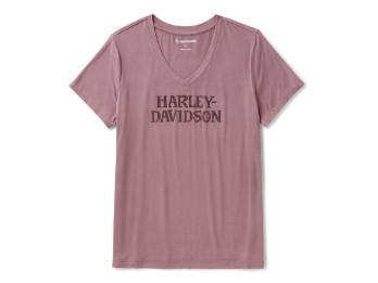 T-SHIRT WILLIE G SKULL BLING ROSE