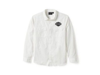 Hemd Bar & Shield Solid White 