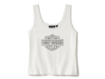 Tank Top Bling Lace Trim 